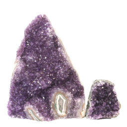 Amethyst Crystal Geode Specimen Set 2 Pieces J1704 | Himalayan Salt Factory