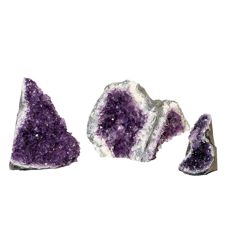 1.94kg Amethyst Crystal Geode Specimen Set 3 Pieces P107 3 Amethyst Crystal Geode Specimen Set 2 Pieces P107 | Himalayan Salt Factory
