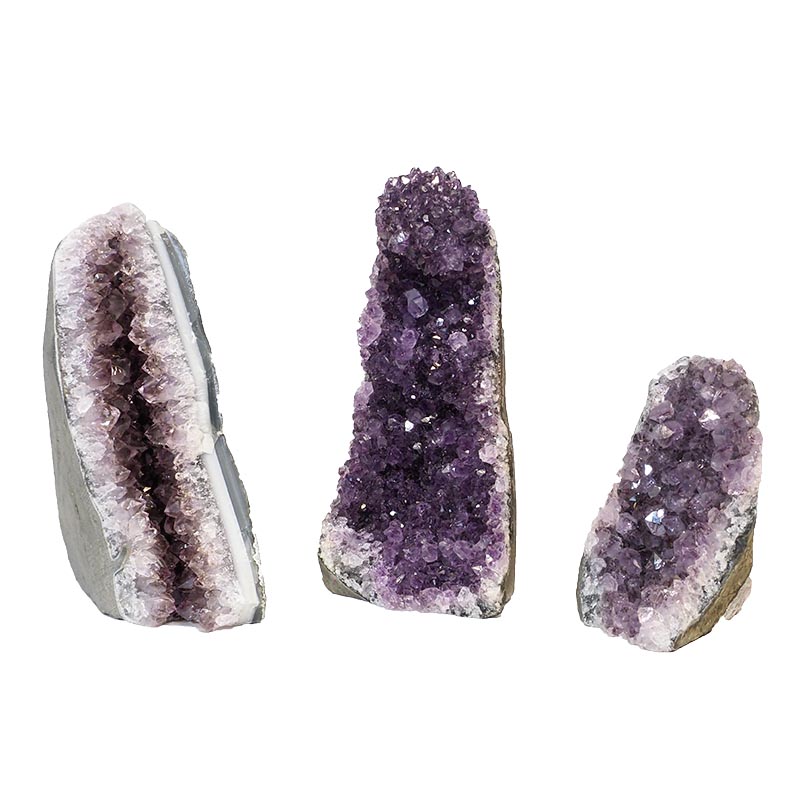 1.2kg Amethyst Crystal Geode Specimen Set 3 Pieces P111 3 Amethyst Crystal Geode Specimen Set 2 Pieces P111 | Himalayan Salt Factory
