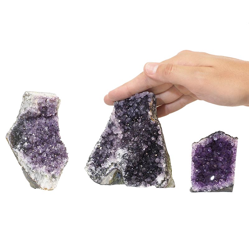 1.11kg Amethyst Crystal Geode Specimen Set 3 Pieces P115 4 Amethyst Crystal Geode Specimen Set 2 Pieces P115 | Himalayan Salt Factory