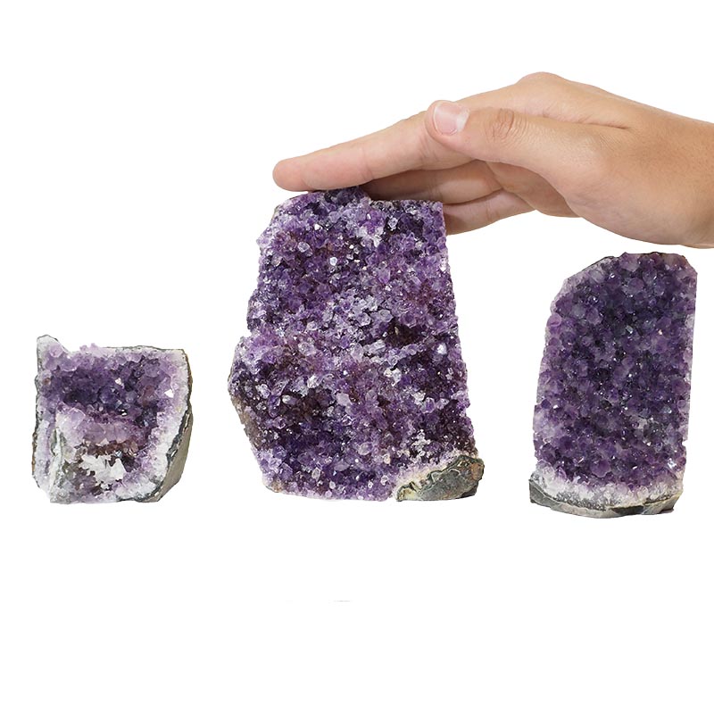 1.31kg Amethyst Crystal Geode Specimen Set 3 Pieces P117 5 Amethyst Crystal Geode Specimen Set 2 Pieces P117 | Himalayan Salt Factory