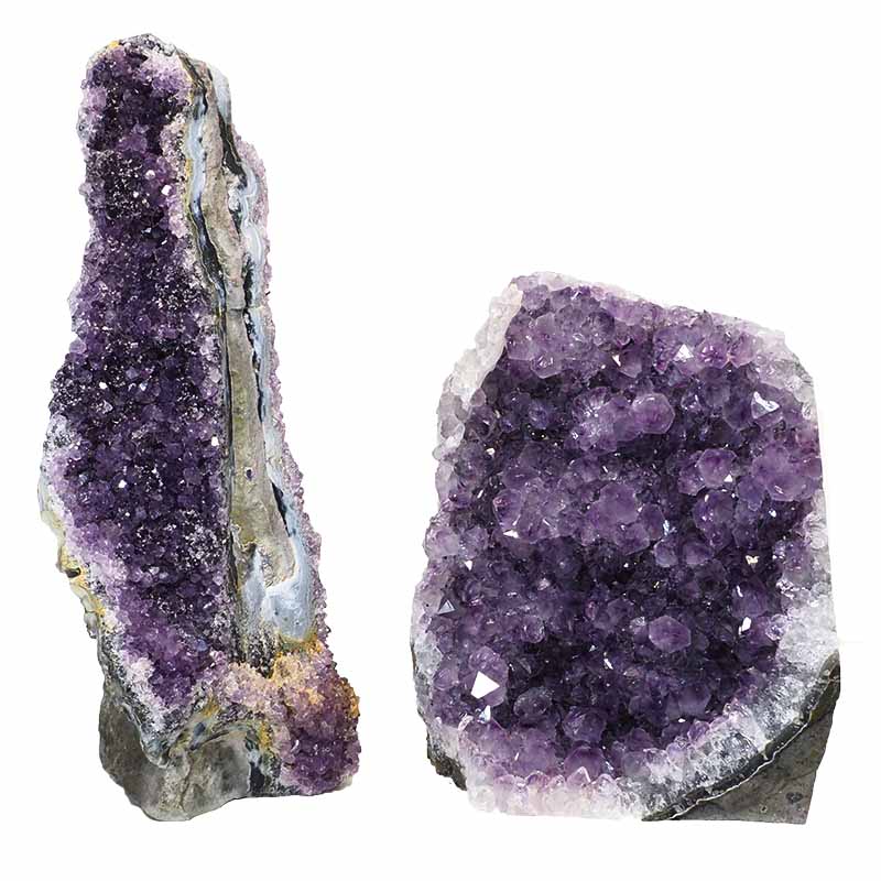 1.68kg Amethyst Crystal Geode Specimen Set 2 Pieces P127 3 Amethyst Crystal Geode Specimen Set 2 Pieces P127 | Himalayan Salt Factory