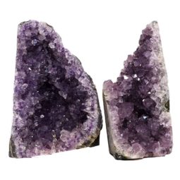 Amethyst Crystal Geode Specimen Set 2 Pieces P194 | Himalayan Salt Factory