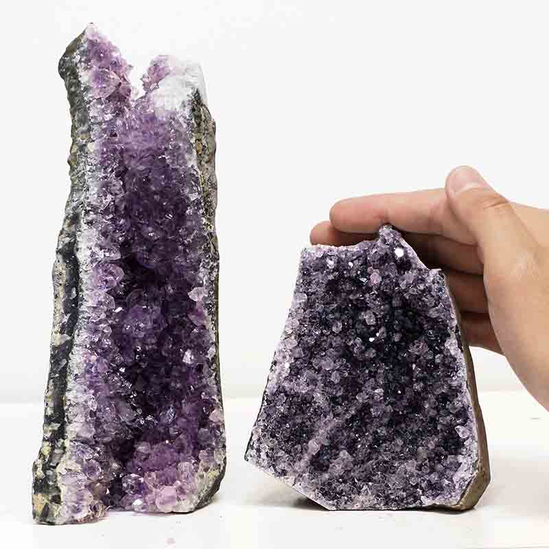1.95kg Amethyst Crystal Geode Specimen Set 2 Pieces P221 4 Amethyst Crystal Geode Specimen Set 2 Pieces P221 | Himalayan Salt Factory