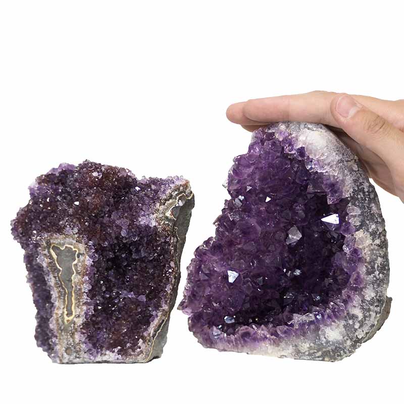 1.68kg Amethyst Crystal Geode Specimen Set 2 Pieces P252 4 Amethyst Crystal Geode Specimen Set 2 Pieces P252 | Himalayan Salt Factory