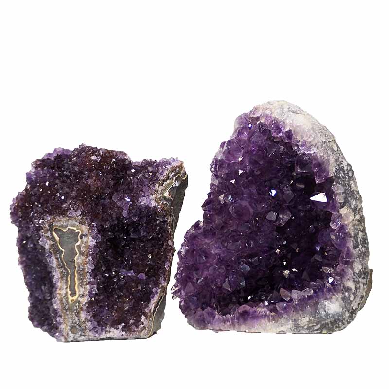 1.68kg Amethyst Crystal Geode Specimen Set 2 Pieces P252 3 Amethyst Crystal Geode Specimen Set 2 Pieces P252 | Himalayan Salt Factory