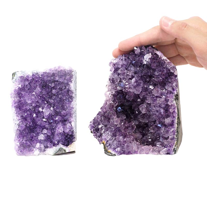 1.74kg Amethyst Crystal Geode Specimen Set 2 Pieces P30 4 Amethyst Crystal Geode Specimen Set 2 Pieces P30 | Himalayan Salt Factory