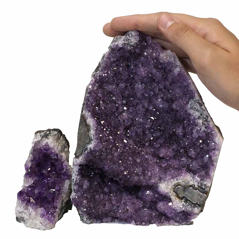 1.91kg Amethyst Crystal Geode Specimen Set 2 Pieces P324 4 Amethyst Crystal Geode Specimen Set 2 Pieces P324 | Himalayan Salt Factory