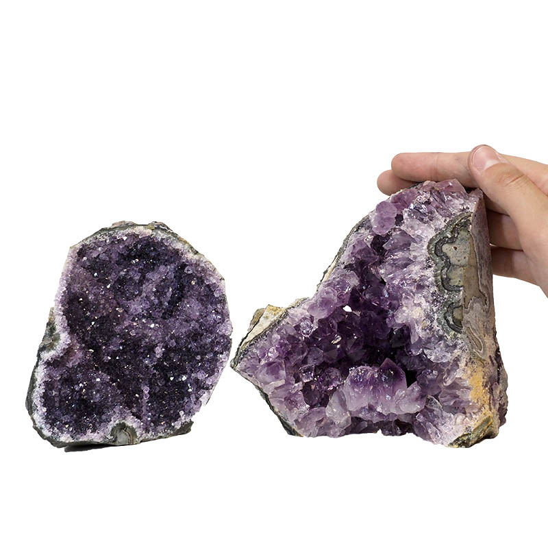 1.81kg Amethyst Crystal Geode Specimen Set 2 Pieces P359 4 Amethyst Crystal Geode Specimen Set 2 Pieces P359 | Himalayan Salt Factory