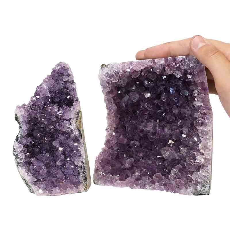 1.83kg Amethyst Crystal Geode Specimen Set 2 Pieces P362 4 Amethyst Crystal Geode Specimen Set 2 Pieces P362 | Himalayan Salt Factory