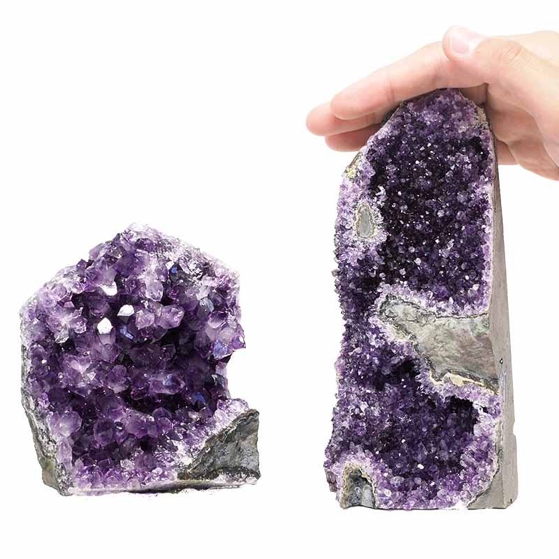 1.97kg Amethyst Crystal Geode Specimen Set 2 Pieces P38 4 Amethyst Crystal Geode Specimen Set 2 Pieces P38 | Himalayan Salt Factory