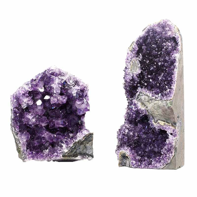 1.97kg Amethyst Crystal Geode Specimen Set 2 Pieces P38 3 Amethyst Crystal Geode Specimen Set 2 Pieces P38 | Himalayan Salt Factory