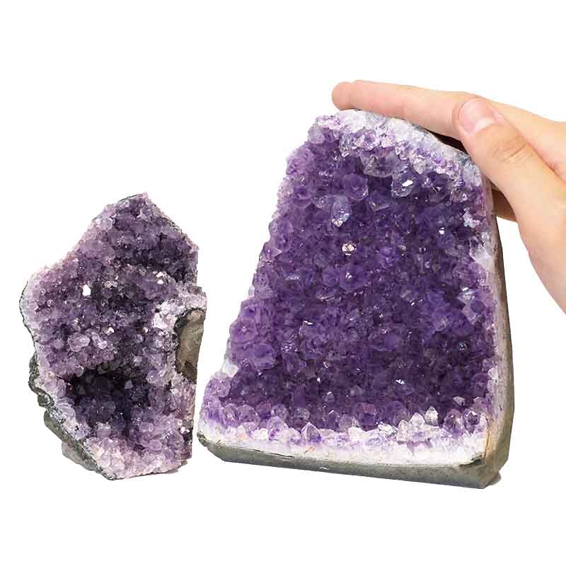 1.97kg Amethyst Crystal Geode Specimen Set 2 Pieces P382 4 Amethyst Crystal Geode Specimen Set 2 Pieces P382 | Himalayan Salt Factory