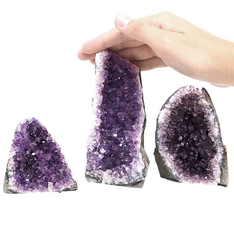 1.15kg Amethyst Crystal Geode Specimen Set 3 Pieces P40 4 Amethyst Crystal Geode Specimen Set 2 Pieces P40 | Himalayan Salt Factory