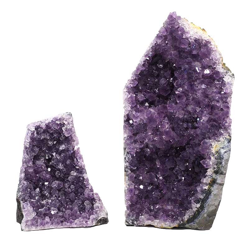 1.89kg Amethyst Crystal Geode Specimen Set 2 Pieces P46 3 Amethyst Crystal Geode Specimen Set 2 Pieces P46 | Himalayan Salt Factory