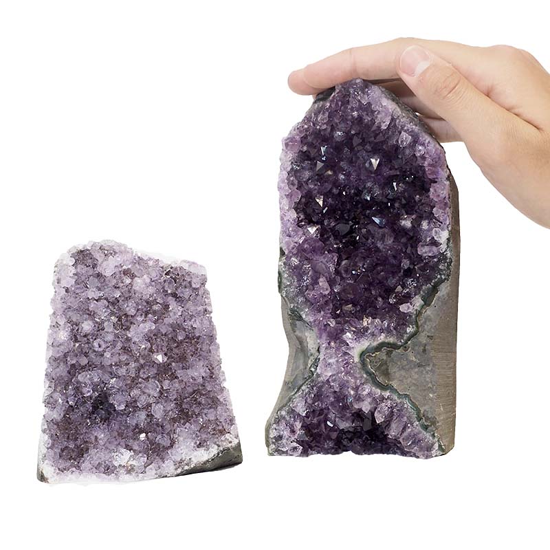 1.83kg Amethyst Crystal Geode Specimen Set 2 Pieces P70 4 Amethyst Crystal Geode Specimen Set 2 Pieces P70 | Himalayan Salt Factory