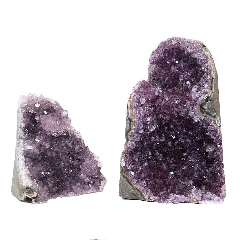 1.97kg Amethyst Crystal Geode Specimen Set 2 Pieces P71 3 Amethyst Crystal Geode Specimen Set 2 Pieces P71 | Himalayan Salt Factory