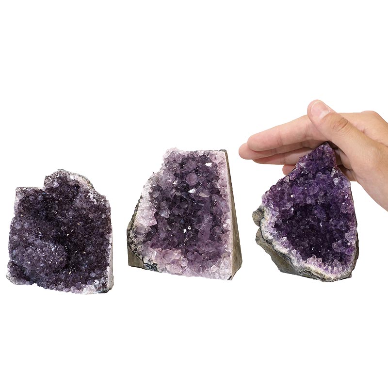 1.24kg Amethyst Crystal Geode Specimen Set 3 Pieces P74 4 Amethyst Crystal Geode Specimen Set 2 Pieces P74 | Himalayan Salt Factory