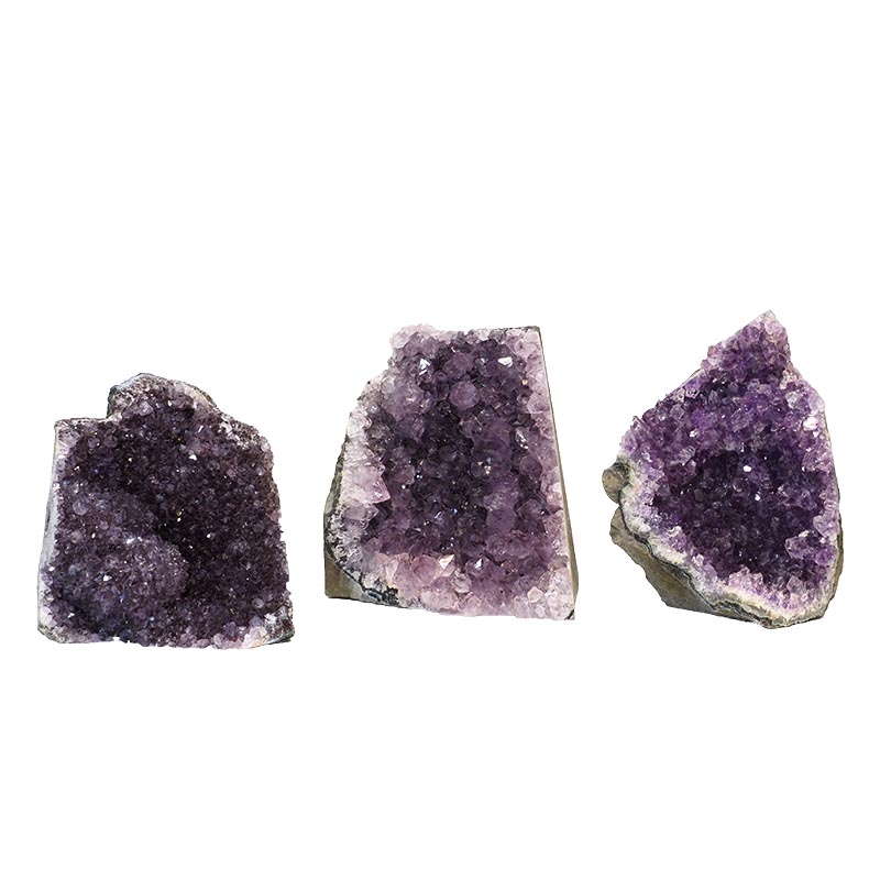 1.24kg Amethyst Crystal Geode Specimen Set 3 Pieces P74 3 Amethyst Crystal Geode Specimen Set 2 Pieces P74 | Himalayan Salt Factory