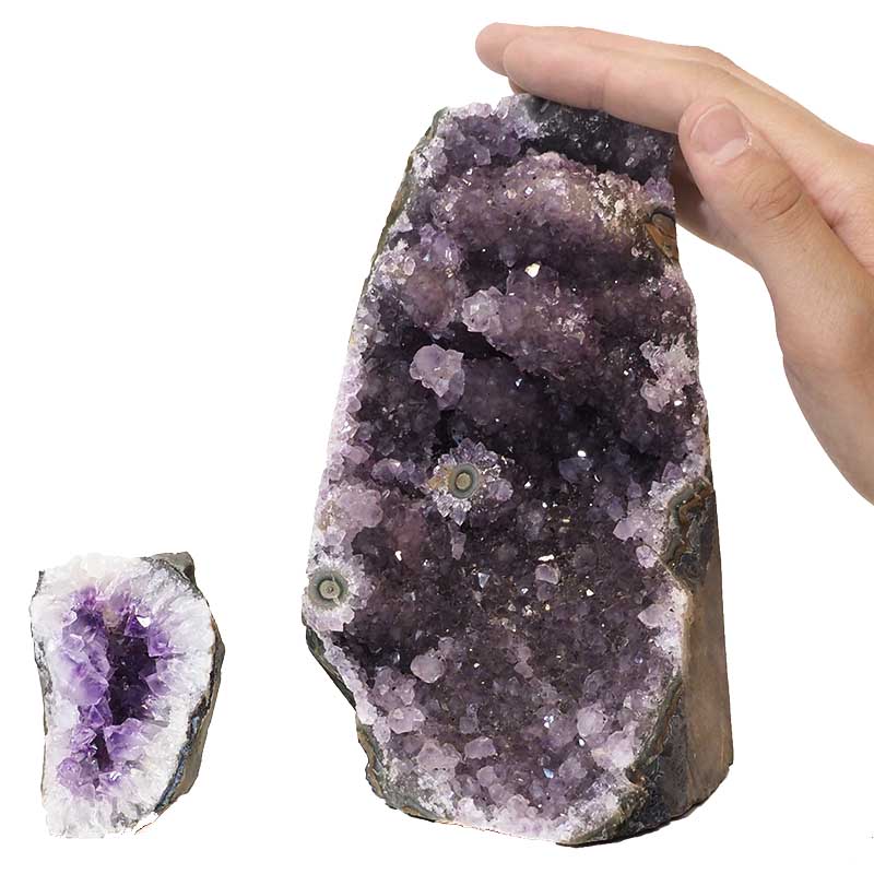 1.83kg Amethyst Crystal Geode Specimen Set 2 Pieces P76 5 Amethyst Crystal Geode Specimen Set 2 Pieces P76 | Himalayan Salt Factory
