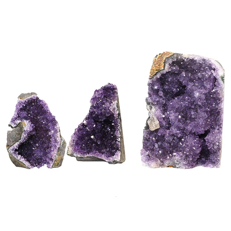 1.41kg Amethyst Crystal Geode Specimen Set 3 Pieces P79 3 Amethyst Crystal Geode Specimen Set 2 Pieces P79 | Himalayan Salt Factory