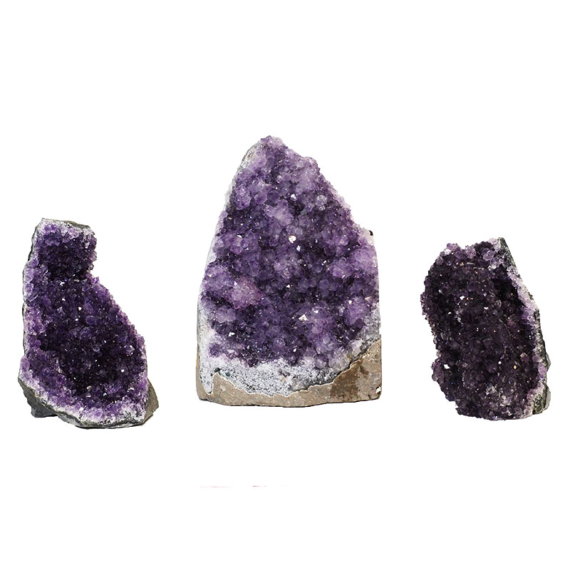 1.19kg Amethyst Crystal Geode Specimen Set 3 Pieces P83 3 Amethyst Crystal Geode Specimen Set 2 Pieces P83 | Himalayan Salt Factory