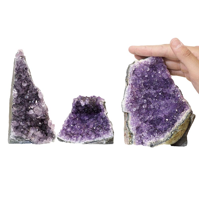 1.62kg Amethyst Crystal Geode Specimen Set 3 Pieces P89 4 Amethyst Crystal Geode Specimen Set 2 Pieces P89 | Himalayan Salt Factory