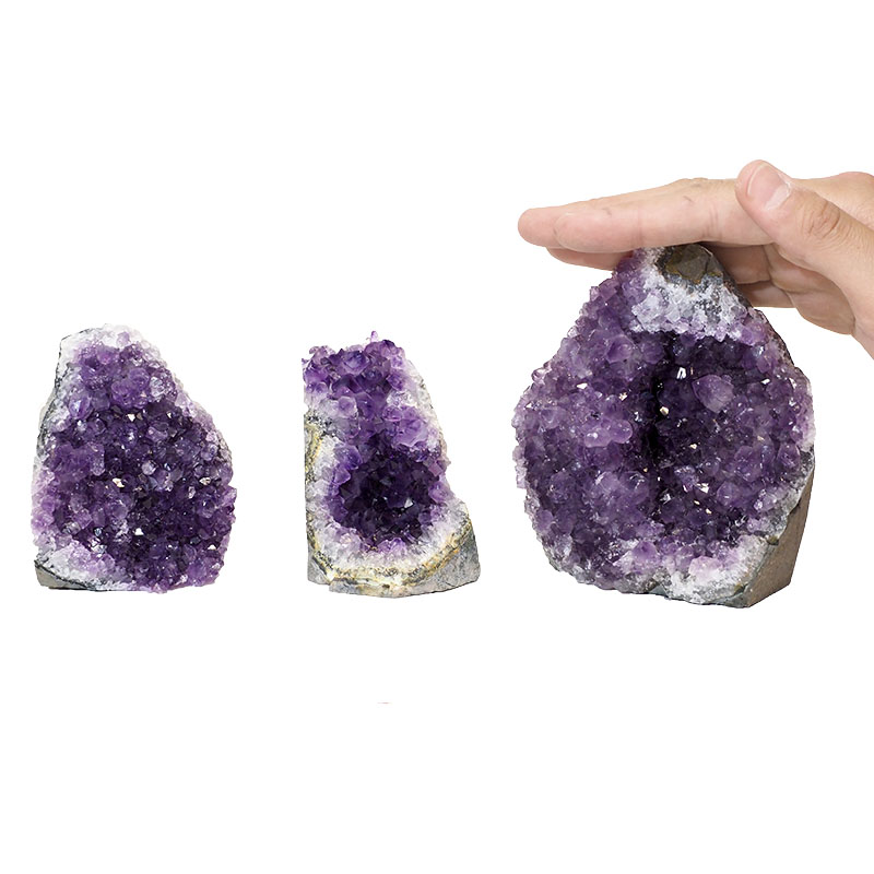 1.17kg Amethyst Crystal Geode Specimen Set 3 Pieces P90 4 Amethyst Crystal Geode Specimen Set 2 Pieces P90 | Himalayan Salt Factory