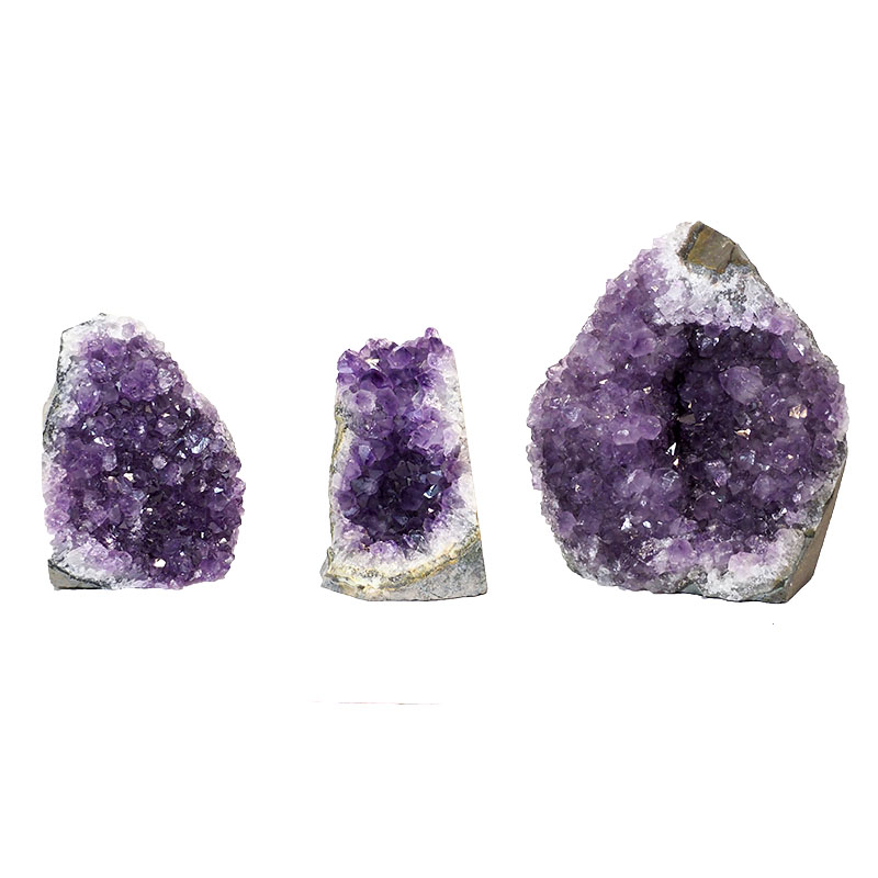 1.17kg Amethyst Crystal Geode Specimen Set 3 Pieces P90 3 Amethyst Crystal Geode Specimen Set 2 Pieces P90 | Himalayan Salt Factory