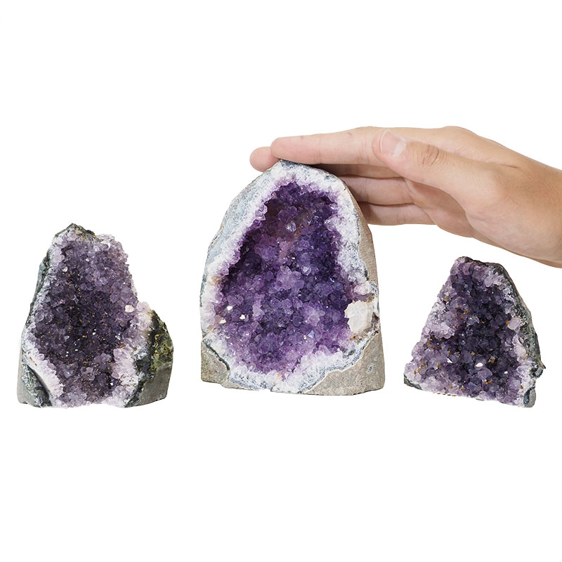 1.23kg Amethyst Crystal Geode Specimen Set 3 Pieces P95 4 Amethyst Crystal Geode Specimen Set 2 Pieces P95 | Himalayan Salt Factory