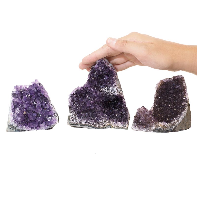 1.28kg Amethyst Crystal Geode Specimen Set 3 Pieces P99 4 Amethyst Crystal Geode Specimen Set 2 Pieces P99 | Himalayan Salt Factory