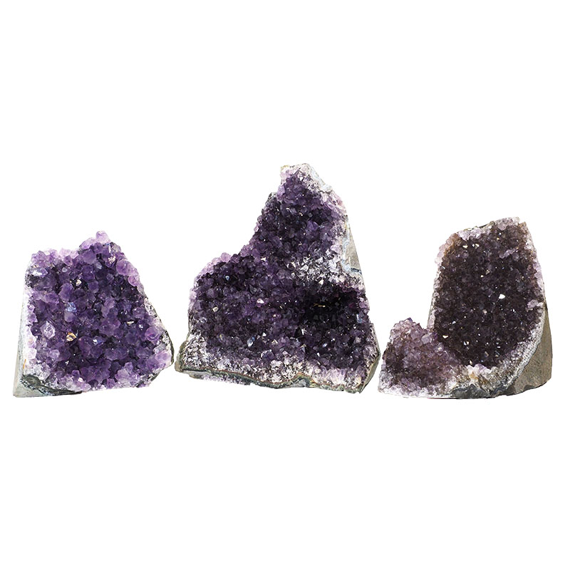 1.28kg Amethyst Crystal Geode Specimen Set 3 Pieces P99 3 Amethyst Crystal Geode Specimen Set 2 Pieces P99 | Himalayan Salt Factory