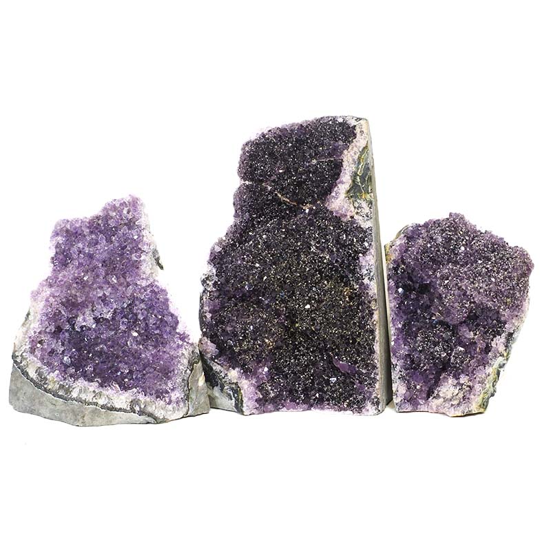 1.37kg Amethyst Crystal Geode Specimen Set 3 Pieces P1643 3 Amethyst Crystal Geode Specimen Set 2 Pieces J1643 | Himalayan Salt Factory