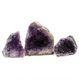 Amethyst Crystal Geode Specimen Set 3 Pieces J1687 | Himalayan Salt Factory