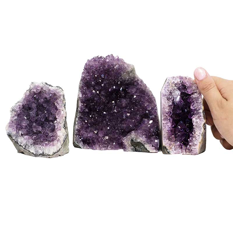1.45kg Amethyst Crystal Geode Specimen Set 3 Pieces J1693 4 Amethyst Crystal Geode Specimen Set 3 Pieces J1693 | Himalayan Salt Factory