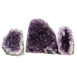 Amethyst Crystal Geode Specimen Set 3 Pieces J1693 | Himalayan Salt Factory