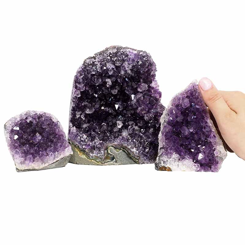 1.62kg Amethyst Crystal Geode Specimen Set 3 Pieces J1695 4 Amethyst Crystal Geode Specimen Set 3 Pieces J1695 | Himalayan Salt Factory