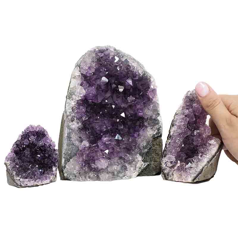 1.32kg Amethyst Crystal Geode Specimen Set 3 Pieces J1696 4 Amethyst Crystal Geode Specimen Set 3 Pieces J1696 | Himalayan Salt Factory