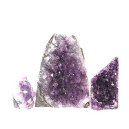 Amethyst Crystal Geode Specimen Set 3 Pieces J1698 | Himalayan Salt Factory