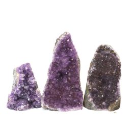 Amethyst Crystal Geode Specimen Set 3 Pieces J1700 | Himalayan Salt Factory