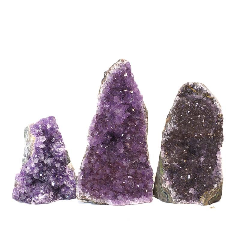 1.86kg Amethyst Crystal Geode Specimen Set 3 Pieces J1700 3 Amethyst Crystal Geode Specimen Set 3 Pieces J1700 | Himalayan Salt Factory