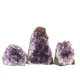Amethyst Crystal Geode Specimen Set 3 Pieces J1701 | Himalayan Salt Factory