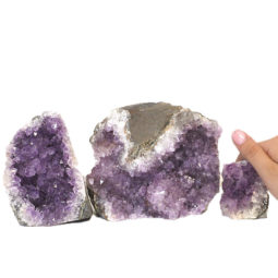 1.69kg Amethyst Crystal Geode Specimen Set 3 Pieces J1706 6 Amethyst Crystal Geode Specimen Set 3 Pieces J1706 | Himalayan Salt Factory