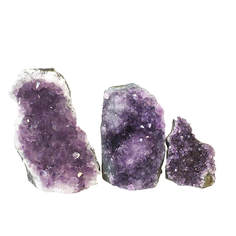 1.92kg Amethyst Crystal Geode Specimen Set 3 Pieces J1707 3 Amethyst Crystal Geode Specimen Set 3 Pieces J1707 | Himalayan Salt Factory