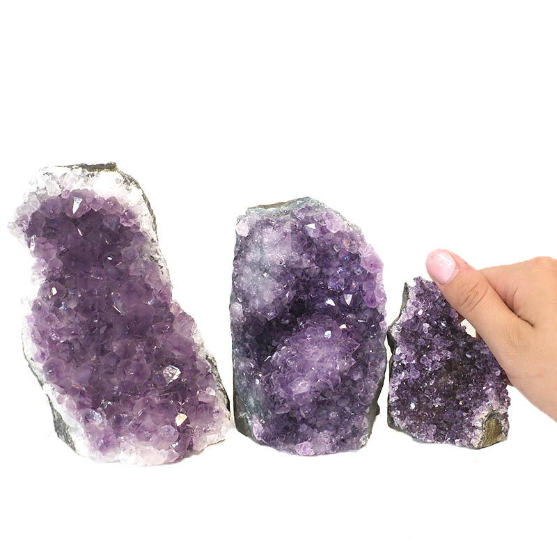 1.92kg Amethyst Crystal Geode Specimen Set 3 Pieces J1707 4 Amethyst Crystal Geode Specimen Set 3 Pieces J1707 | Himalayan Salt Factory