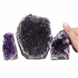 1.21kg Amethyst Crystal Geode Specimen Set 3 Pieces P198 6 Amethyst Crystal Geode Specimen Set 3 Pieces P198 | Himalayan Salt Factory