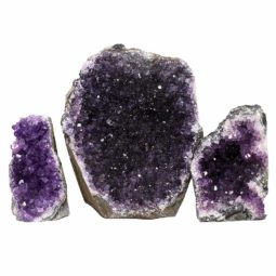 Amethyst Crystal Geode Specimen Set 3 Pieces P198 | Himalayan Salt Factory