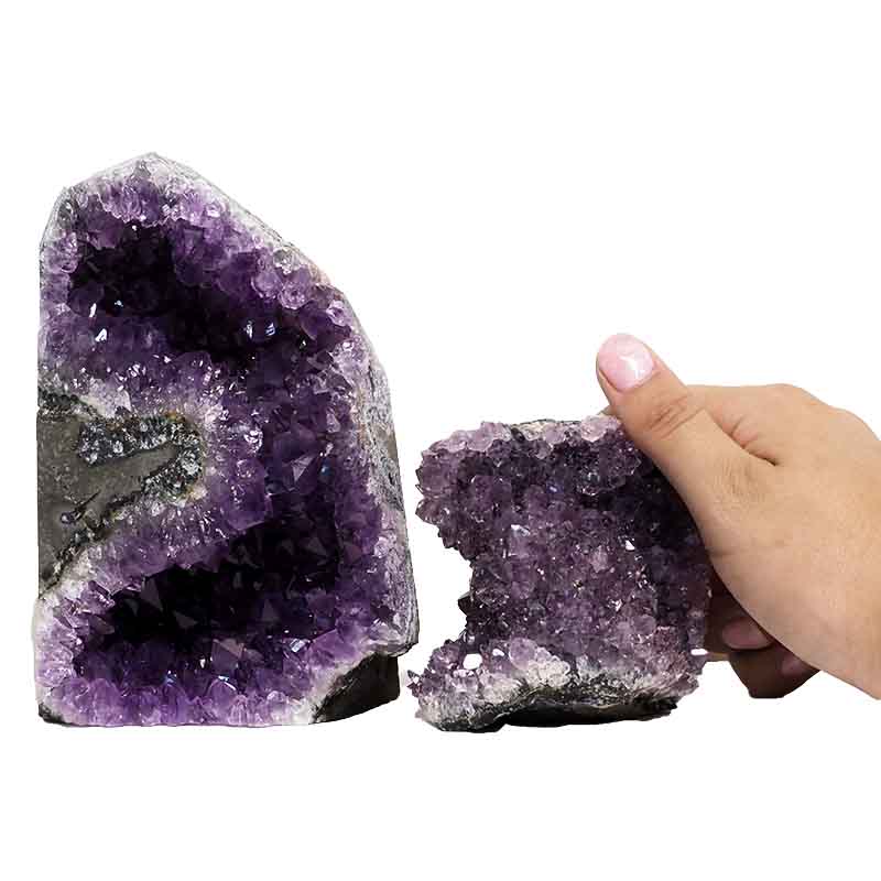 1.72kg Amethyst Crystal Geode Specimen Set 2 Pieces P199 4 Amethyst Crystal Geode Specimen Set 3 Pieces P199 | Himalayan Salt Factory