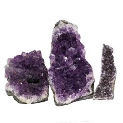 Amethyst Crystal Geode Specimen Set 3 Pieces P204 | Himalayan Salt Factory