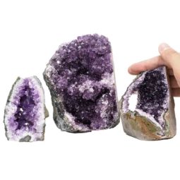 1.59kg Amethyst Crystal Geode Specimen Set 3 Pieces P215 6 Amethyst Crystal Geode Specimen Set 3 Pieces P215 | Himalayan Salt Factory